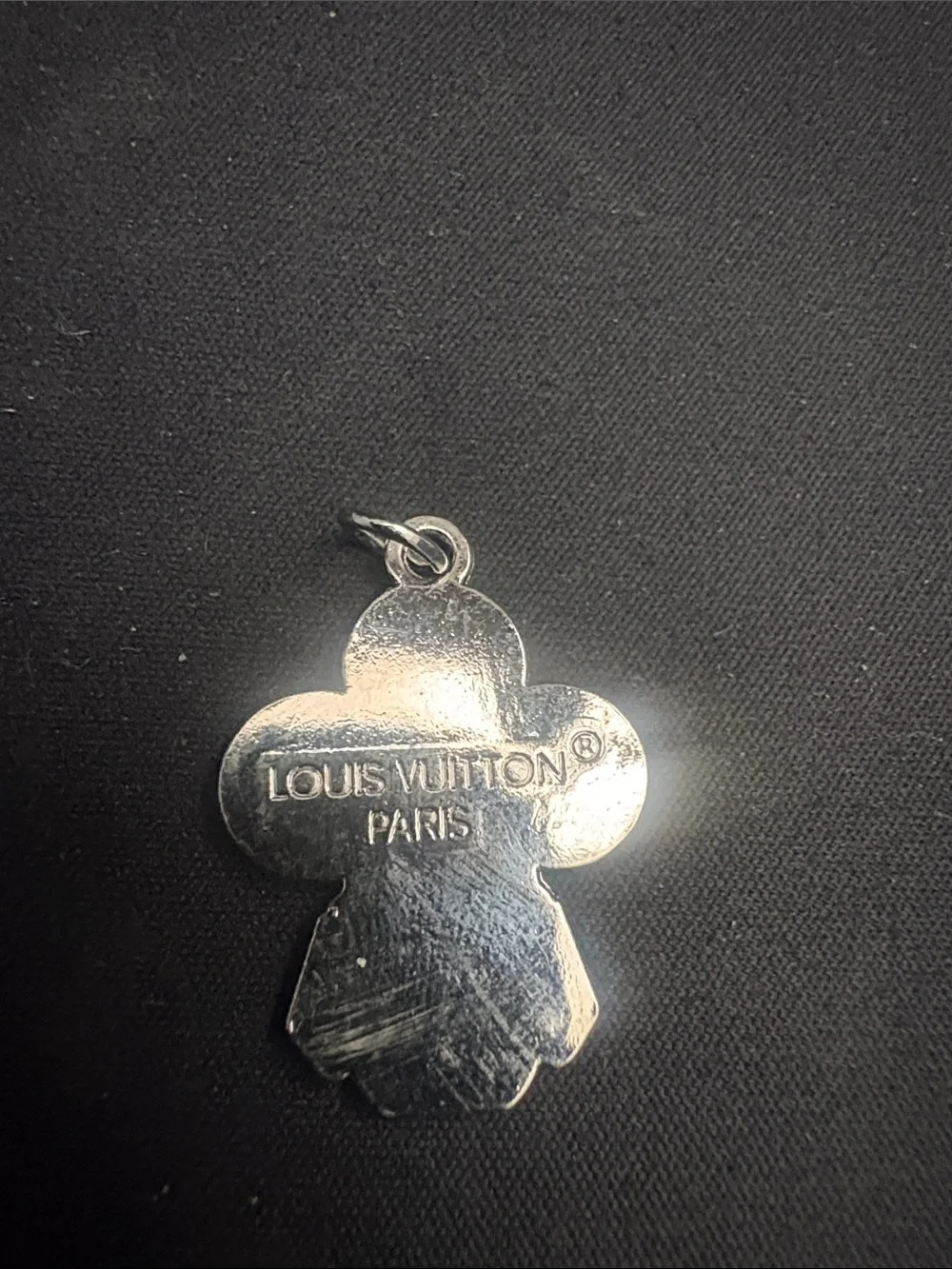 Louis Vuitton Vivienne White Enamel Mascot Charm Signed LV Paris Rare